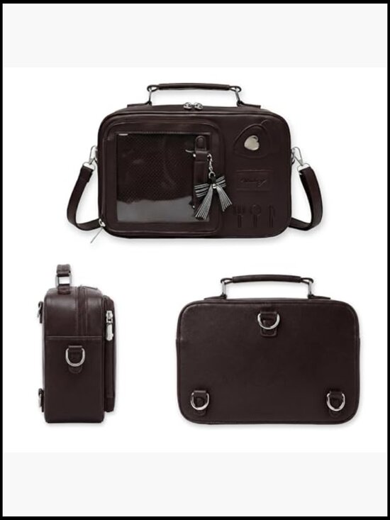Ita Bag Crossbody Backpack with Display Window, Convertible 3-Way Wear for Pins